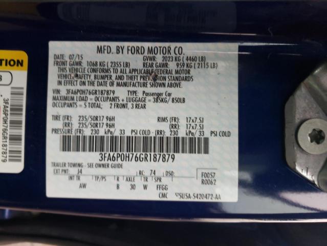 Photo 10 from auction – 2016 FORD FUSION SE with VIN 3FA6P0H76GR187879