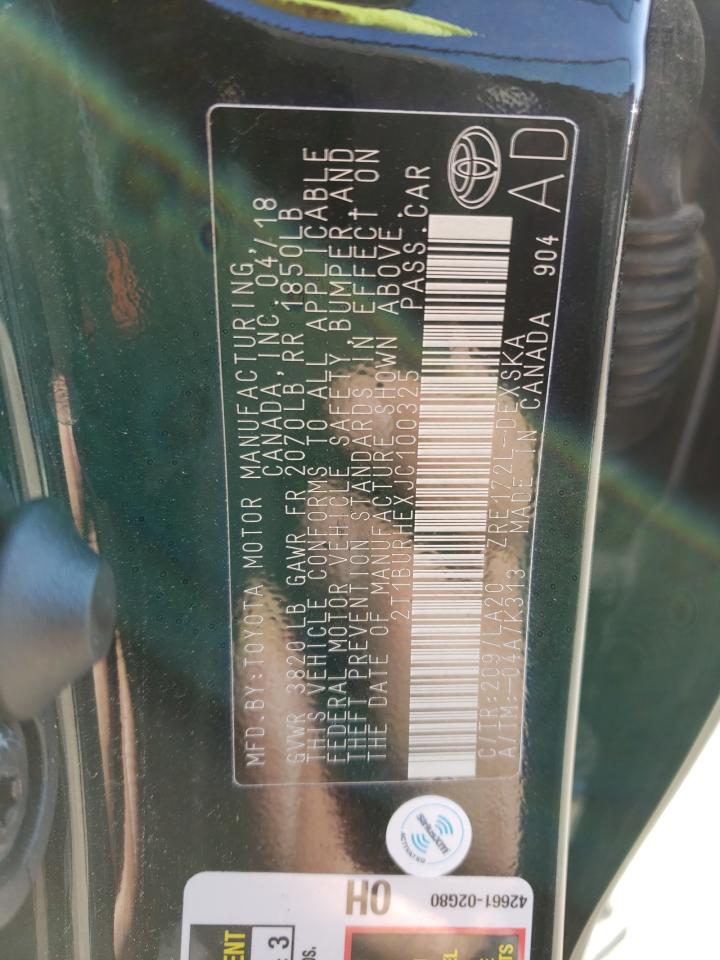 Photo 10 from auction – 2018 TOYOTA COROLLA L with VIN 2T1BURHEXJC100325