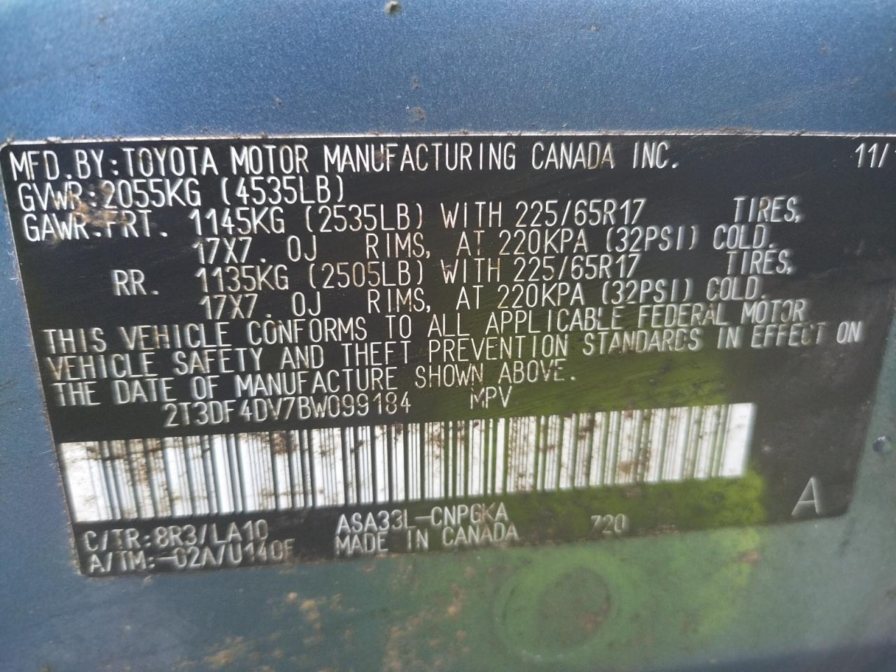 Фото 10 с аукциона – 2011 TOYOTA RAV4 LIMIT с VIN 2T3DF4DV7BW099184