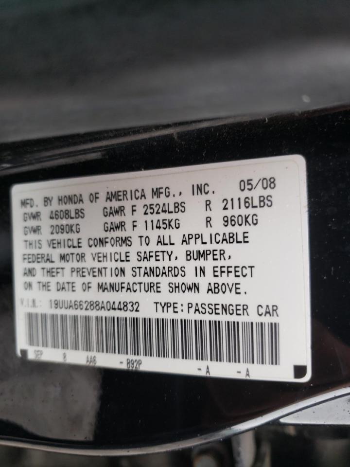Photo 10 from auction – 2008 ACURA TL with VIN 19UUA66288A044832