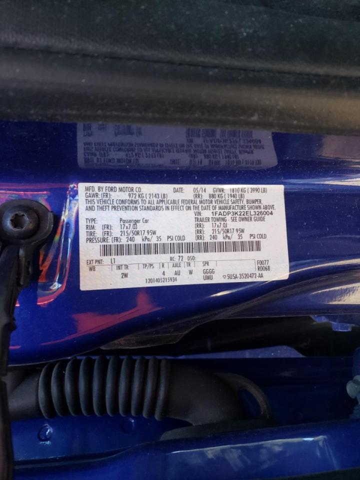 Фото 10 с аукциона – 2014 FORD FOCUS SE с VIN 1FADP3K22EL326004