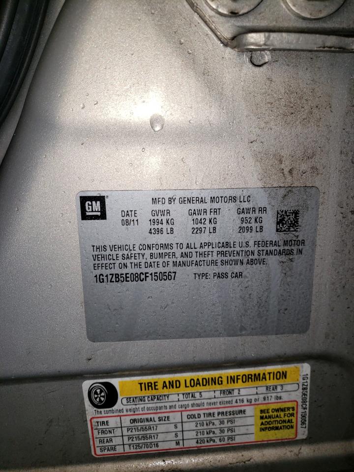Photo 10 from auction – 2012 CHEVROLET MALIBU LS with VIN 1G1ZB5E08CF150567
