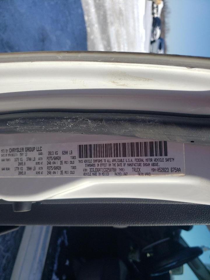 Photo 10 from auction – 2012 DODGE RAM 1500 S with VIN 3C6JD6AT1CG250780