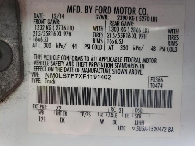 Photo 10 from auction – 2015 FORD TRANSIT CO with VIN NM0LS7E7XF1191402