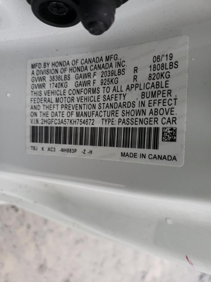 Photo 10 from auction – 2019 HONDA CIVIC SI with VIN 2HGFC3A57KH754672