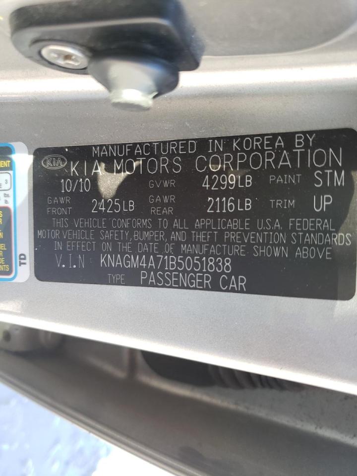 Photo 10 from auction – 2011 KIA OPTIMA LX with VIN KNAGM4A71B5051838
