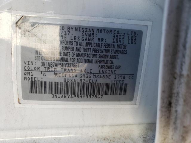 Photo 10 from auction – 2017 NISSAN SENTRA S with VIN 3N1AB7AP5HY337867