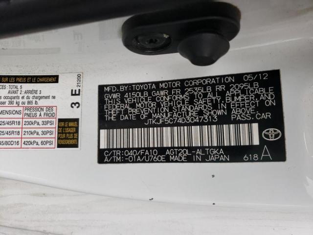 Photo 10 from auction – 2013 TOYOTA SCION TC with VIN JTKJF5C74D3047313