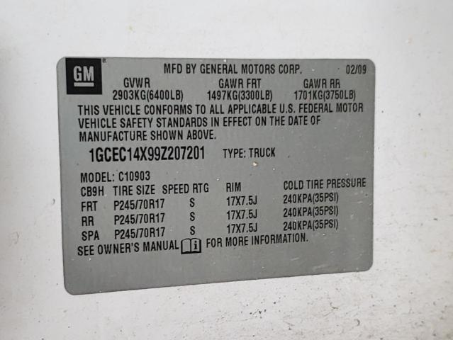 Photo 10 from auction – 2009 CHEVROLET SILVERADO with VIN 1GCEC14X99Z207201