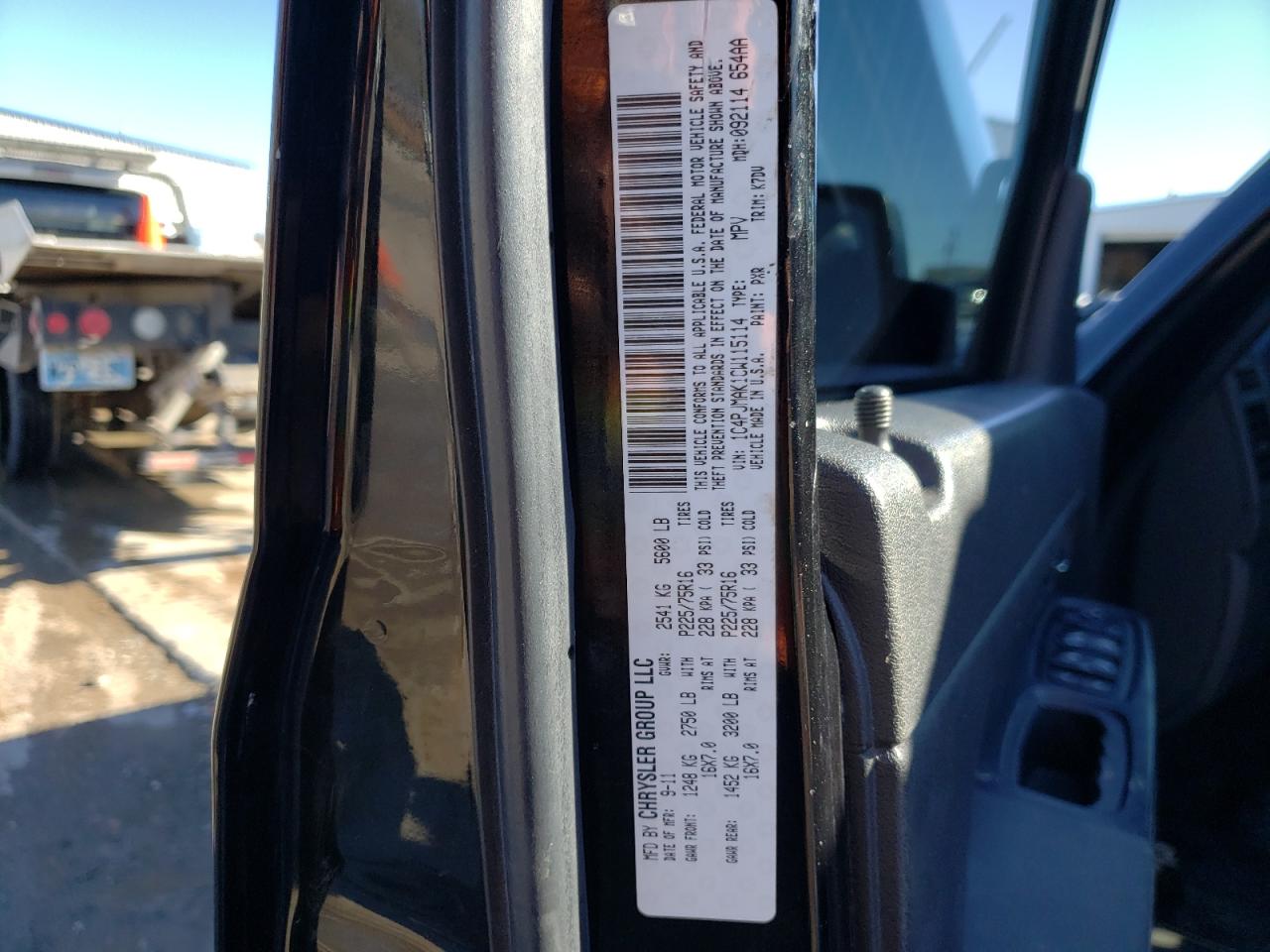 Photo 10 from auction – 2012 JEEP LIBERTY SP with VIN 1C4PJMAK1CW115114