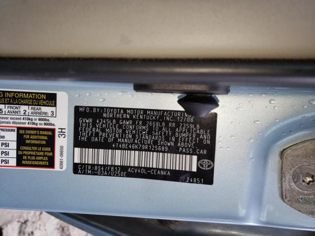 Photo 10 from auction – 2009 TOYOTA CAMRY BASE with VIN 4T4BE46K79R125689