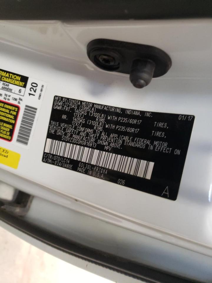 Photo 10 from auction – 2017 TOYOTA SIENNA XLE with VIN 5TDYZ3DC0HS816813