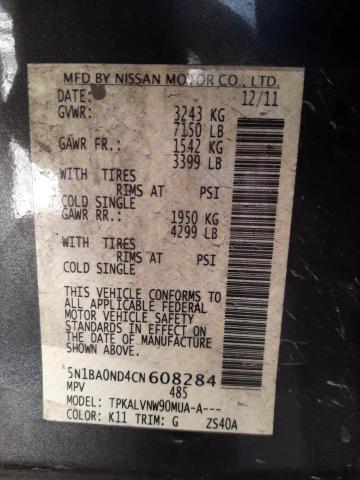 Photo 10 from auction – 2012 NISSAN ARMADA SV with VIN 5N1BA0ND4CN608284