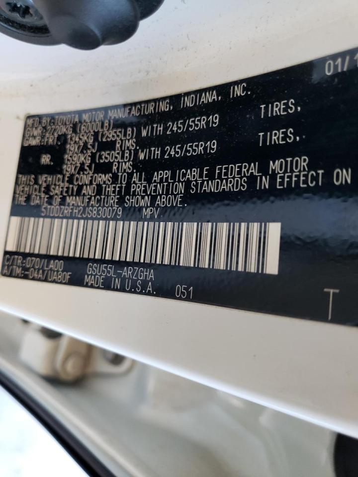 Photo 10 from auction – 2018 TOYOTA HIGHLANDER with VIN 5TDDZRFH2JS830079