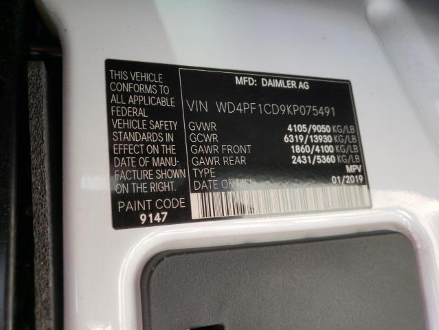 Photo 10 from auction – 2019 MERCEDES-BENZ SPRINTER 2 with VIN WD4PF1CD9KP075491