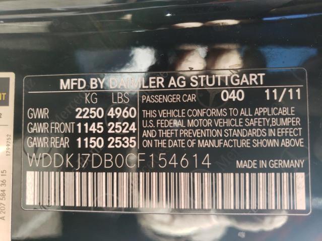 Photo 10 from auction – 2012 MERCEDES-BENZ E 550 with VIN WDDKJ7DB0CF154614