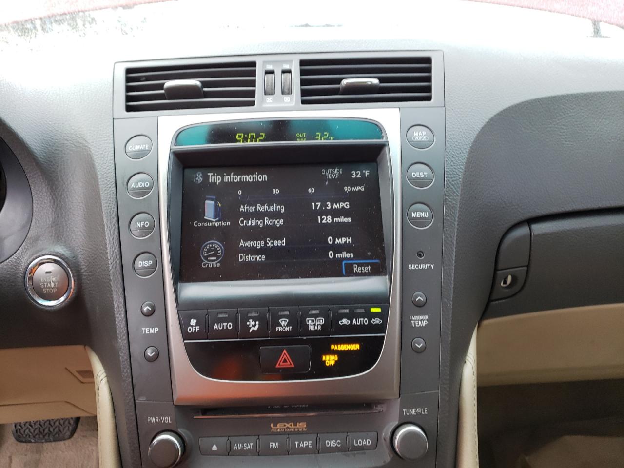 Photo 9 from auction – 2007 LEXUS GS 350 with VIN JTHBE96S070018482