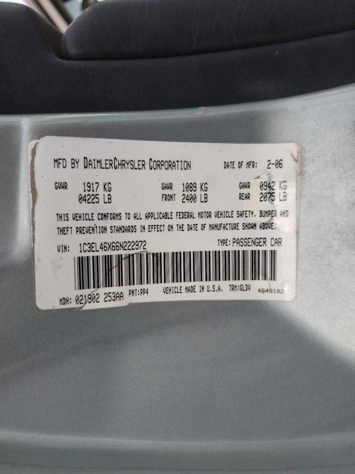Zdjęcie 10 z aukcji – 2006 CHRYSLER SEBRING z VIN 1C3EL46X66N222972