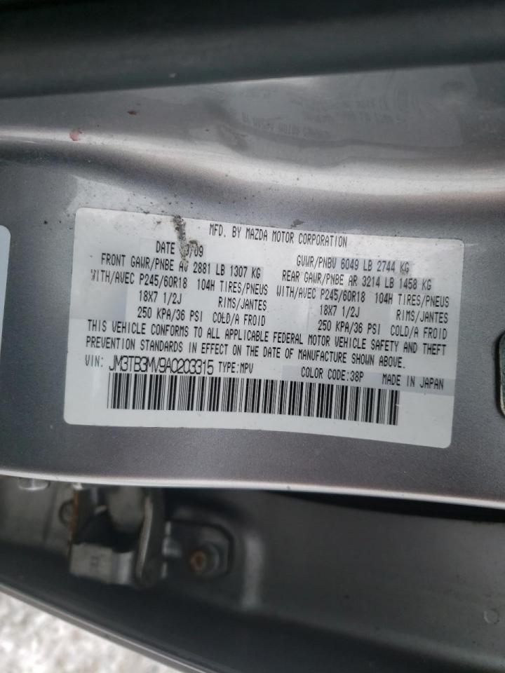 Photo 10 from auction – 2010 MAZDA CX-9 with VIN JM3TB3MV9A0203315