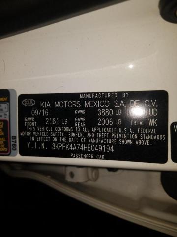 Photo 10 from auction – 2017 KIA FORTE LX with VIN 3KPFK4A74HE049194