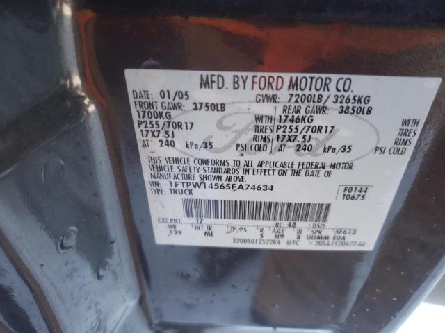 Photo 10 from auction – 2005 FORD F150 SUPER with VIN 1FTPW14565FA74634