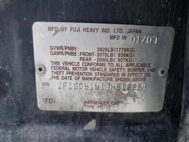 Photo 10 from auction – 2007 SUBARU IMPREZA 2. with VIN JF1GD61617H518354