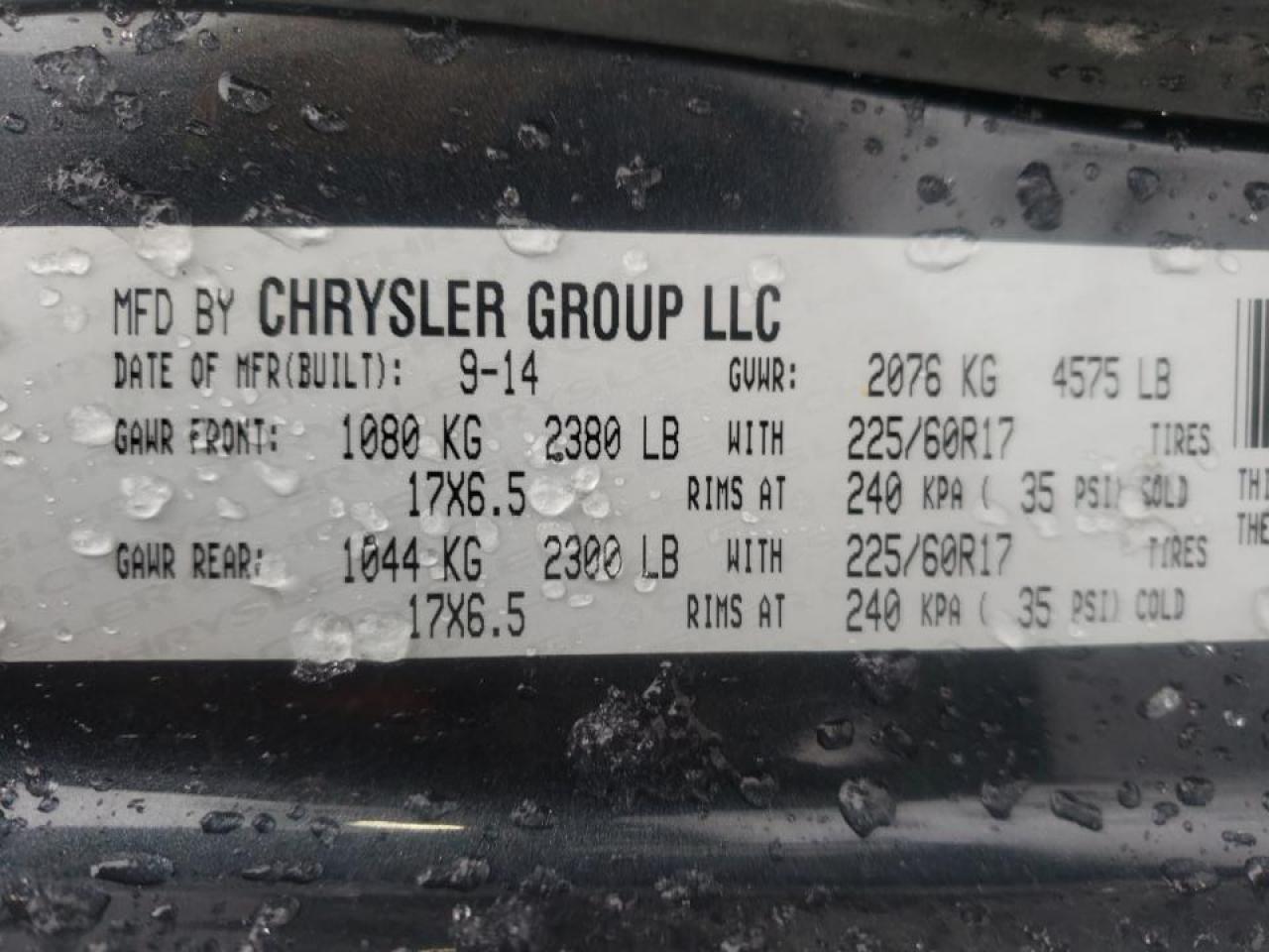 Photo 10 from auction – 2015 JEEP COMPASS LA with VIN 1C4NJDEB2FD148320