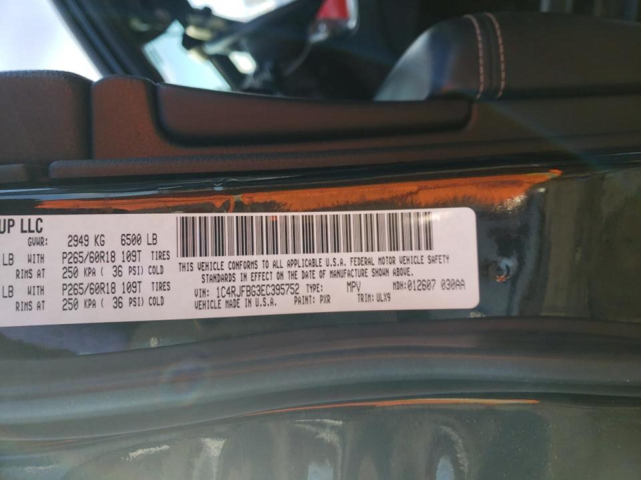 Photo 10 from auction – 2014 JEEP GRAND CHER with VIN 1C4RJFBG3EC395752