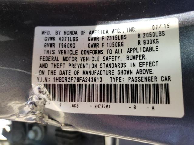 Photo 10 from auction – 2015 HONDA ACCORD EX with VIN 1HGCR2F78FA243613