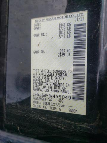 NISSAN ALTIMA BAS 2011 with VIN 1N4AL2AP3BN455049 - Photo from auction