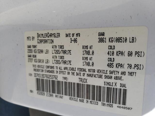 Photo 10 from auction – 2006 DODGE RAM 1500 with VIN 3D7KS19D76G253762