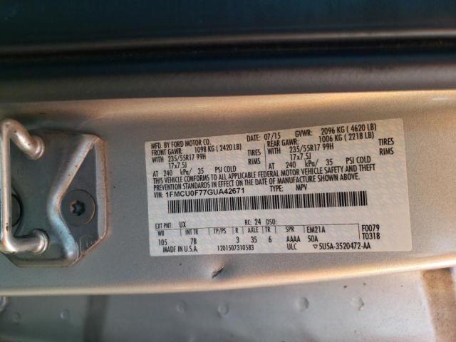 Photo 10 from auction – 2016 FORD ESCAPE S with VIN 1FMCU0F77GUA42671