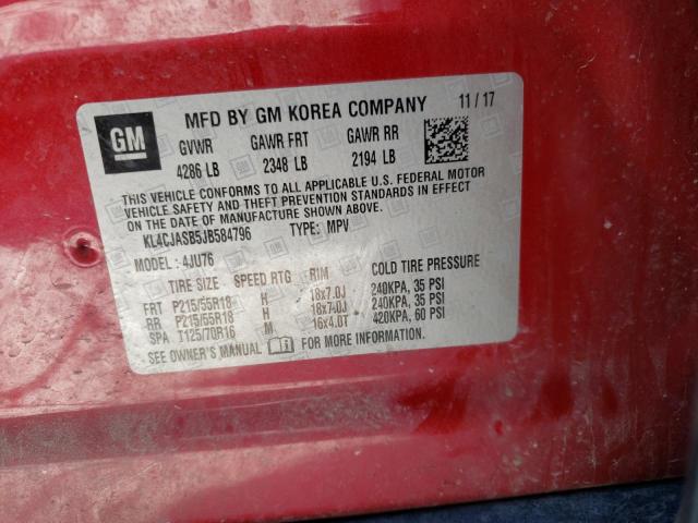 Photo 10 from auction – 2018 BUICK ENCORE PRE with VIN KL4CJASB5JB584796