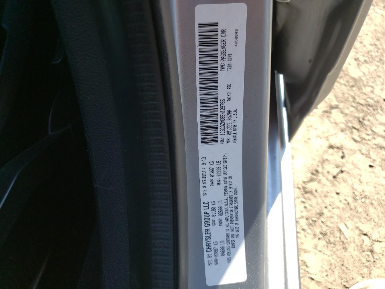Photo 10 from auction – 2014 DODGE AVENGER SE with VIN 1C3CDZAG8EN129765