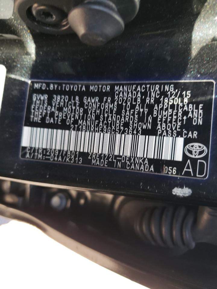 Photo 10 from auction – 2016 TOYOTA COROLLA L with VIN 2T1BURHE9GC573643