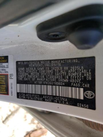 Photo 10 from auction – 2016 TOYOTA CAMRY LE with VIN 4T1BF1FK3GU189604