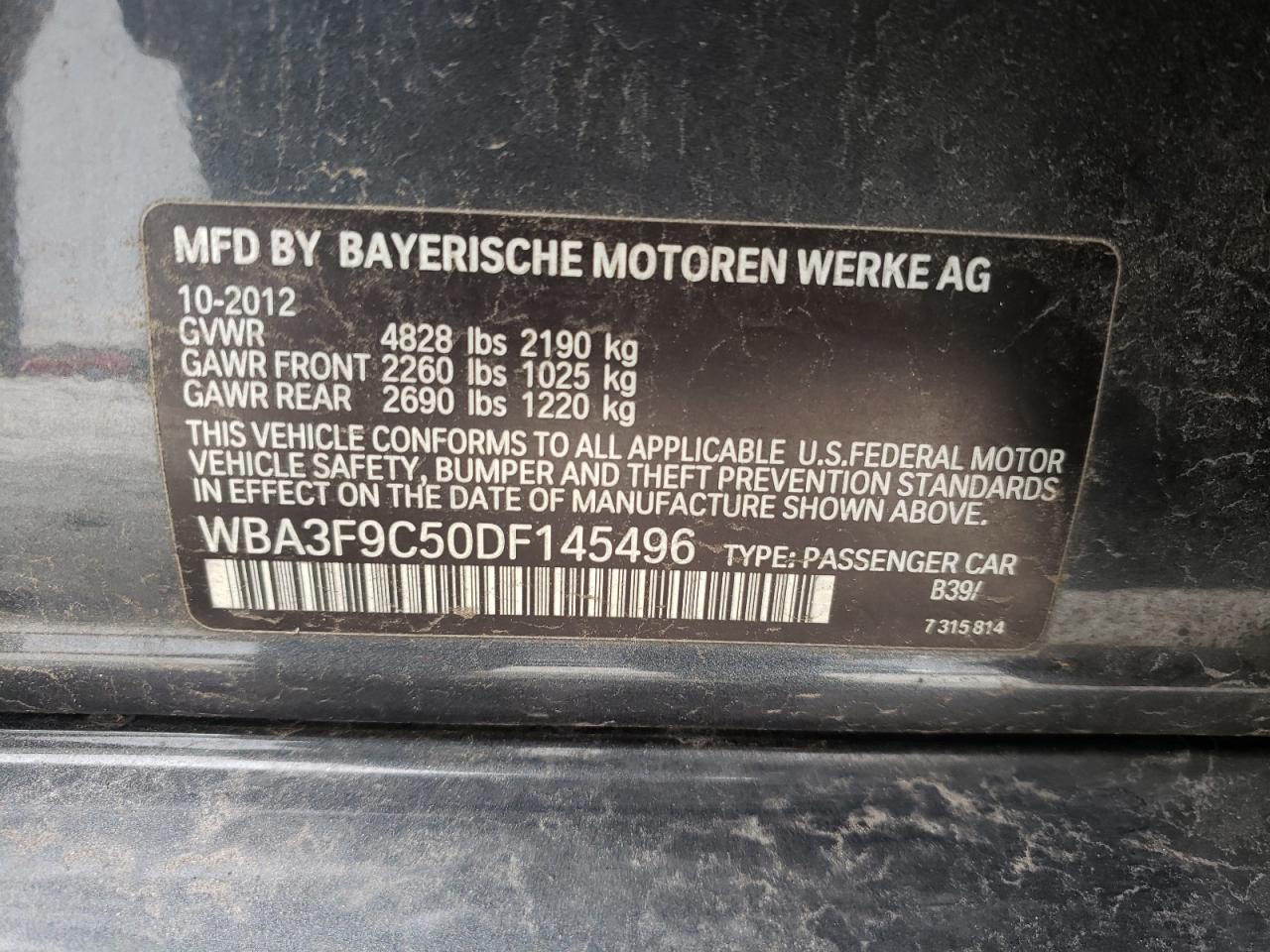 Photo 10 from auction – 2013 BMW ACTIVEHYBR with VIN WBA3F9C50DF145496