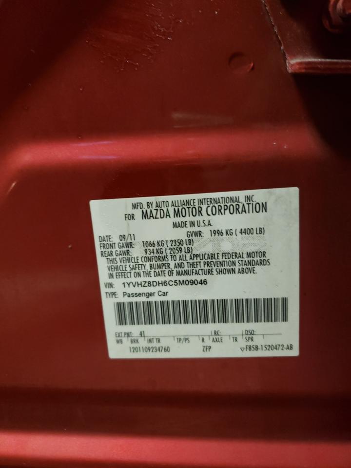 Photo 10 from auction – 2012 MAZDA 6 I with VIN 1YVHZ8DH6C5M09046