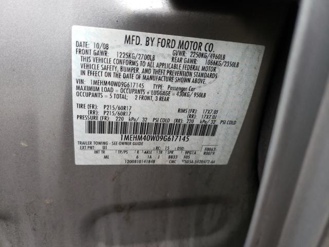 Photo 10 from auction – 2009 MERCURY SABLE with VIN 1MEHM40W09G617145