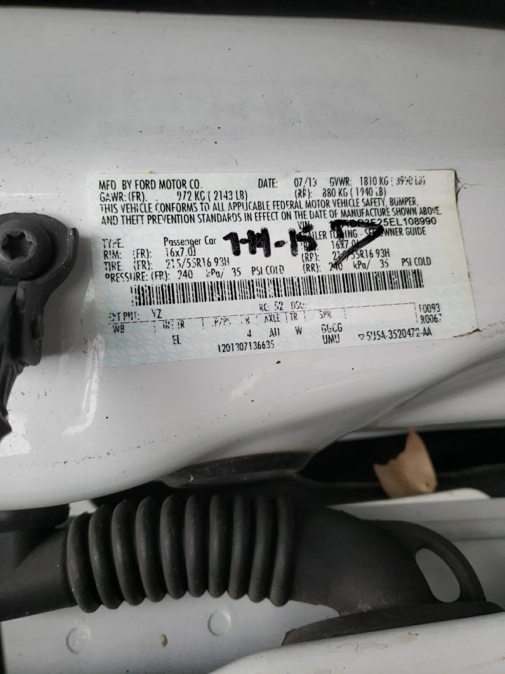 Photo 10 from auction – 2014 FORD FOCUS SE with VIN 1FADP3F25EL108990