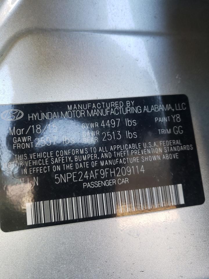 Photo 10 from auction – 2015 HYUNDAI SONATA SE with VIN 5NPE24AF9FH209114