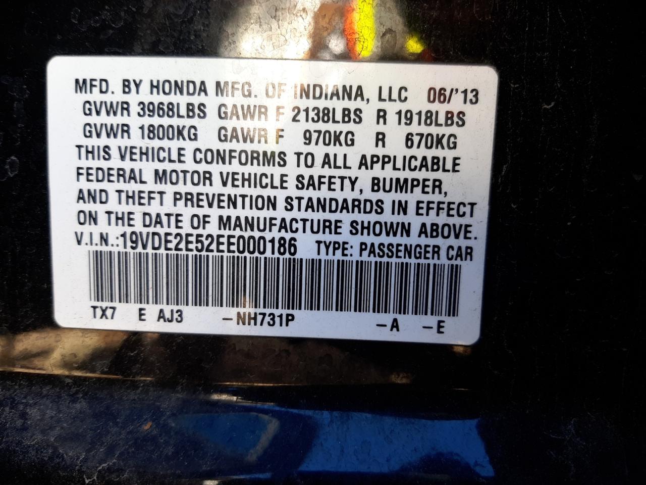 Photo 10 from auction – 2014 ACURA ILX 24 PRE with VIN 19VDE2E52EE000186