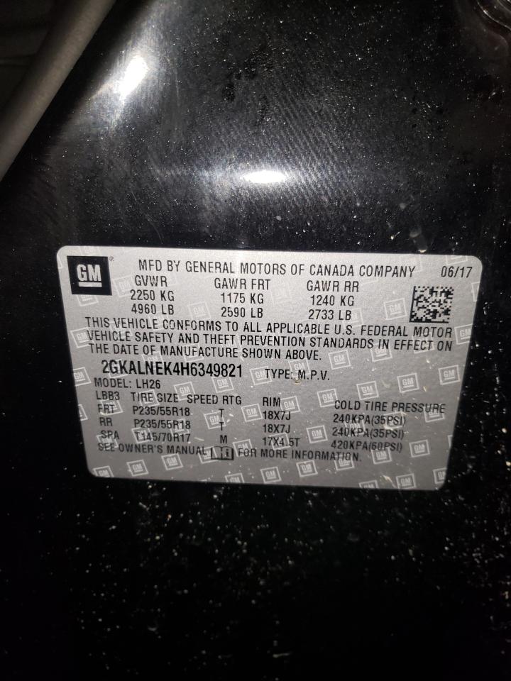 Photo 10 from auction – 2017 GMC TERRAIN SL with VIN 2GKALNEK4H6349821