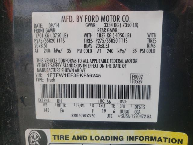 Photo 10 from auction – 2014 FORD F150 SUPER with VIN 1FTFW1EF3EKF56245