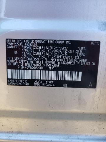 TOYOTA RAV4 2010 with VIN 2T3BF4DV9AW082201 - Photo from auction