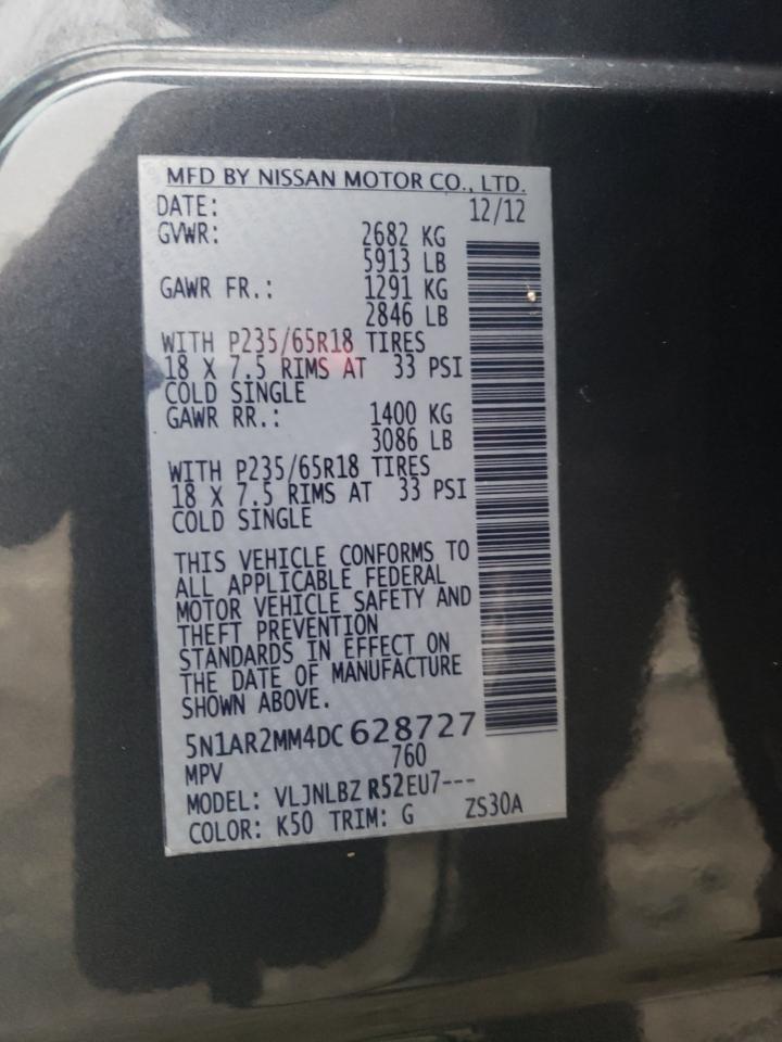 Photo 10 from auction – 2013 NISSAN PATHFINDER with VIN 5N1AR2MM4DC628727