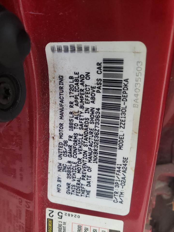 Photo 10 from auction – 2006 TOYOTA COROLLA CE with VIN 1NXBR32E36Z733634