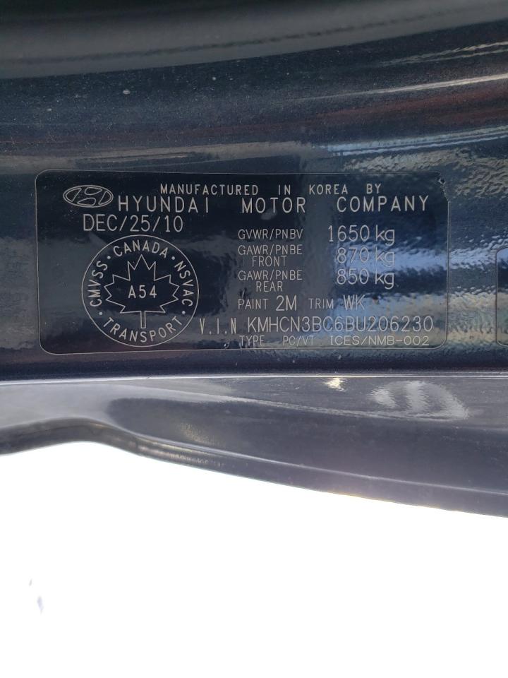 Photo 10 from auction – 2011 HYUNDAI ACCENT SE with VIN KMHCN3BC6BU206230