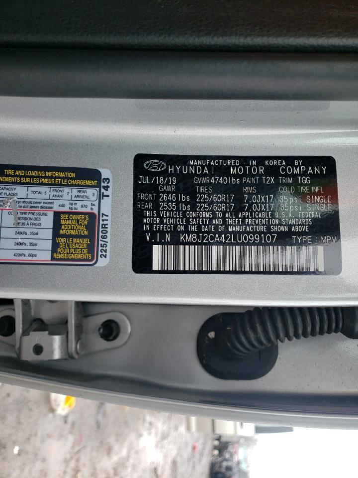 Photo 10 from auction – 2020 HYUNDAI TUCSON SE with VIN KM8J2CA42LU099107