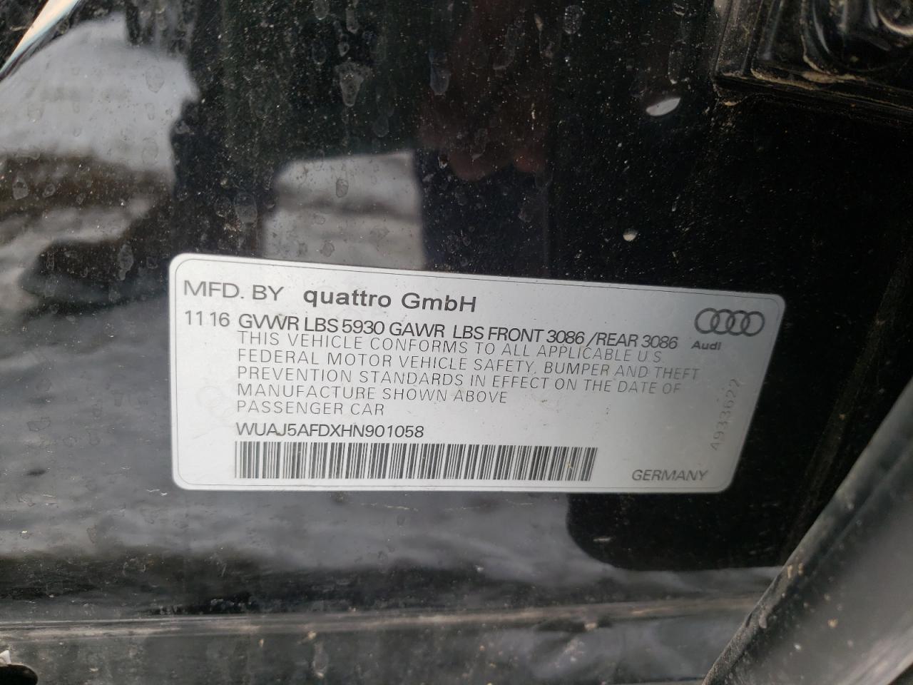 Photo 10 from auction – 2017 AUDI S8 PLUS QU with VIN WUAJ5AFDXHN901058
